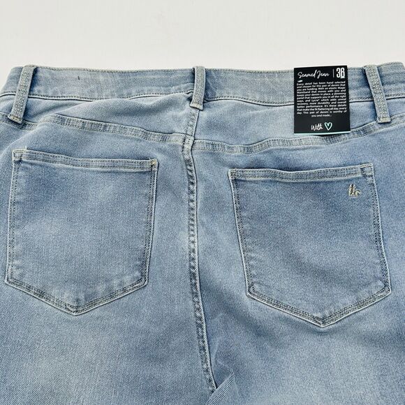 Lularoe Seamed Jeans High Rise Straight Leg Stretch Light Wash Womens Sz 36 NWT - Picture 7 of 10